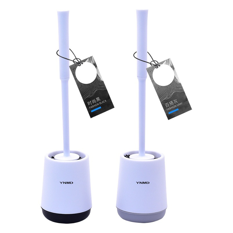 Venta al por mayor cepillo de inodoro sin ángulo muerto cepillo de inodoro doméstico montado en la pared de silicona cepillo de inodoro suministros de limpieza sanitaria