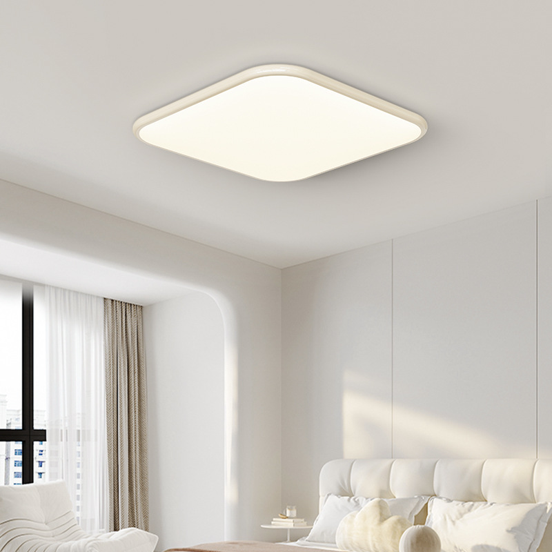 2024 nueva lámpara de techo de la sala de estar viento de crema ultra delgado de espectro completo de la habitación de niños lámpara de estudio de protección de ojos dormitorio lámpara de techo