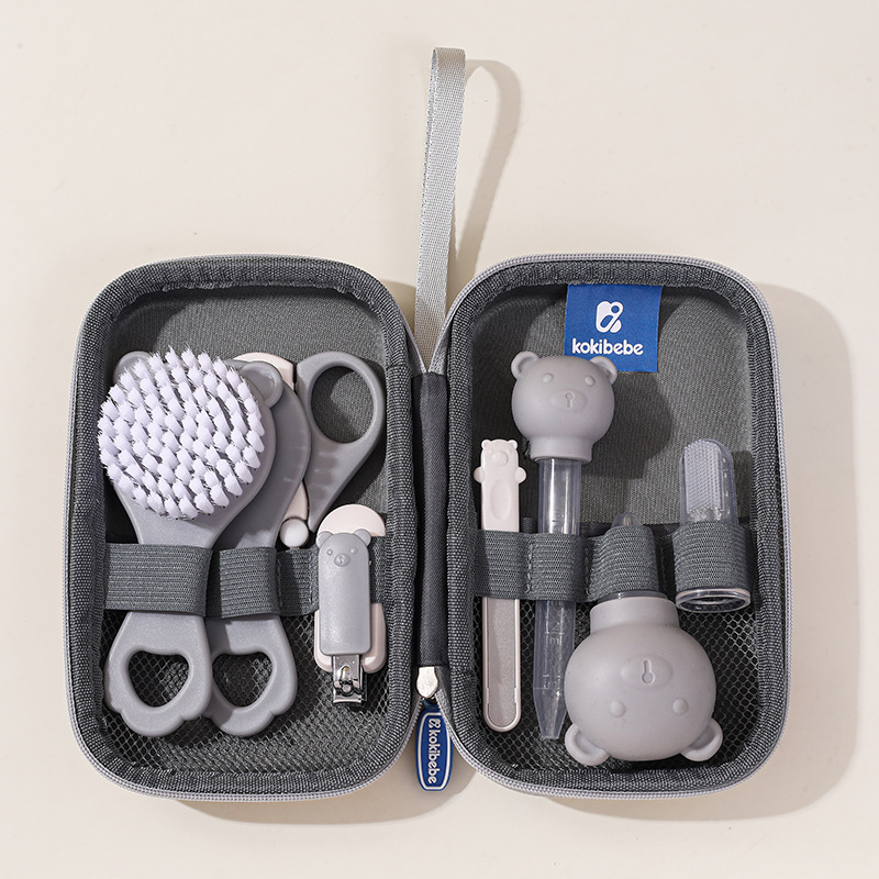 Kit de Cuidado para Bebé de Plástico y Acero al Carbono con Peine y Cepillo