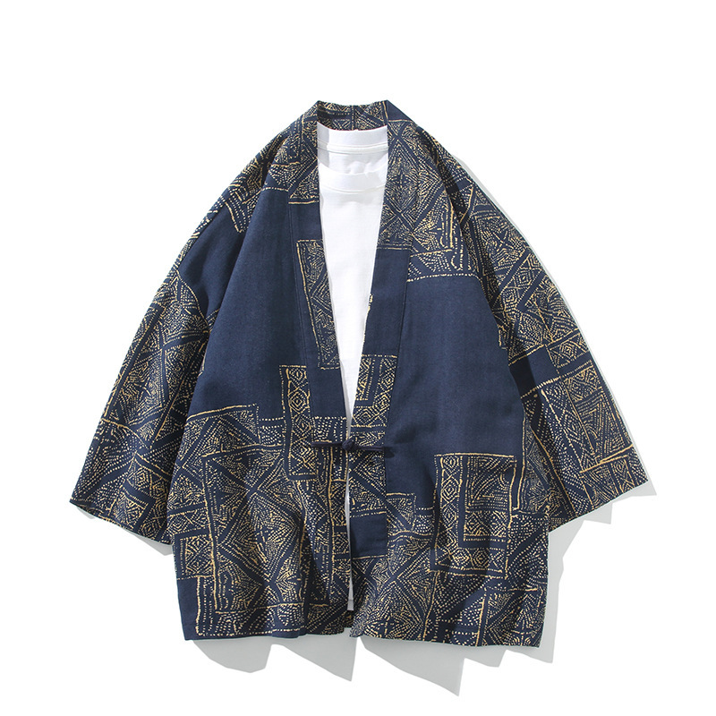 2026 Summer New Ethnic Style Artistic Fashion Chinese Style Men's Cardigan Sun Protection Clothing Japanese Style Robe Jacket Trendy