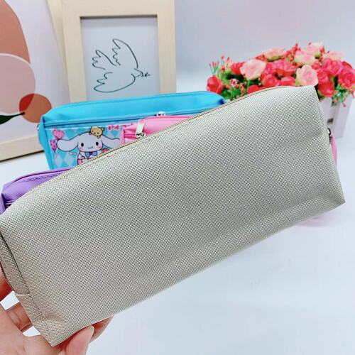 Cartoon Japanese cute PU pencil case with double zipper bag, primary school student stationery storage bag, Lulumi pudding dog bag