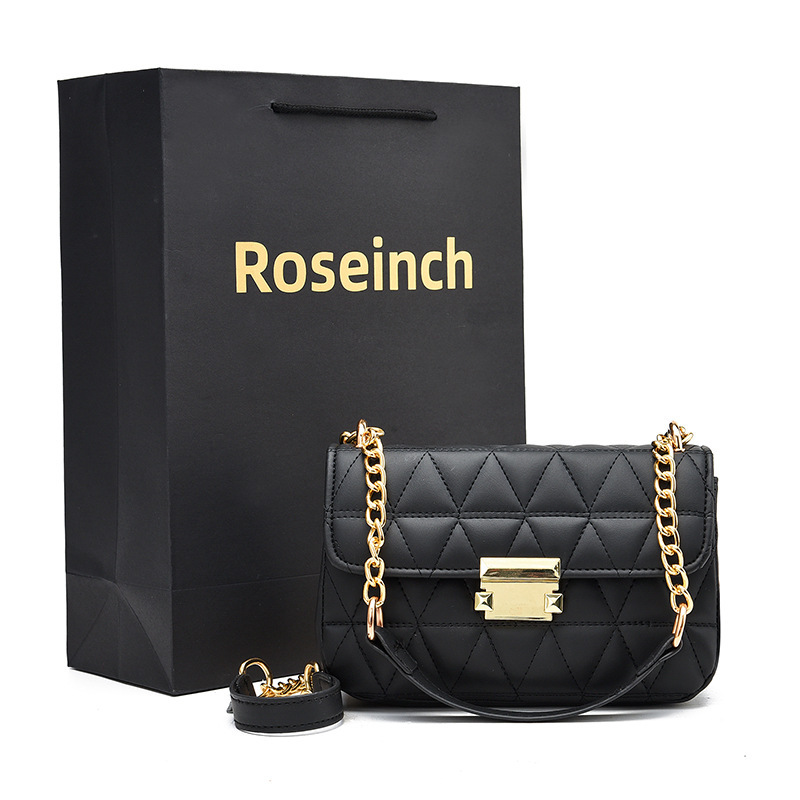 Live Broadcast Small Bag Women's Bag 2025 New Fashion Versatile Embroidery Thread Texture Single Shoulder Chain Crossbody Bag Dropshipping