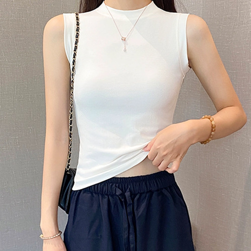 韩版小圆领吊带背心女夏季内搭修身遮副乳显瘦外穿无袖上衣|undefined