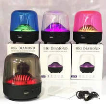 新款創意無線藍牙音箱水晶玻璃LED七彩炫酷 插卡便攜式迷你小音響