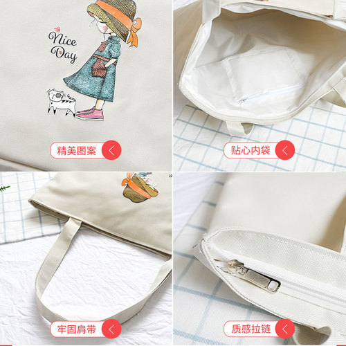 Canvas bag women's new shoulder handbag student tote bag one piece drop shipping large capacity hand-held canvas bag wholesale