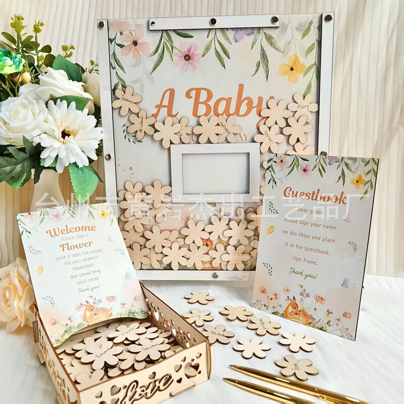 Baby Shower Sign Table Wooden Baby Shower Photo Frame Gender Reveal Party and Reception Venue Decorations