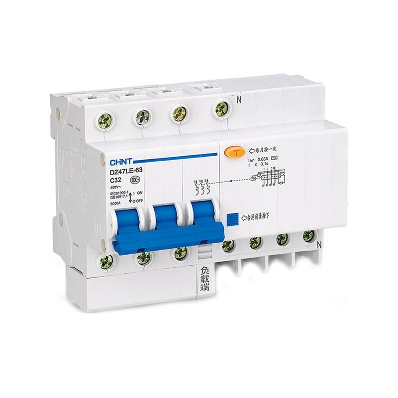 正泰电器 微型漏电断路器 DZ47LE-63 3P+N D20 30mA