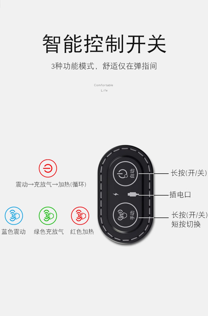 Car Electric Massage Hot Compress Traction Lumbar Pillow Lumbar Cushion Backrest Waist Support Seat Lumbar Support Automatic Inflatable Headrest