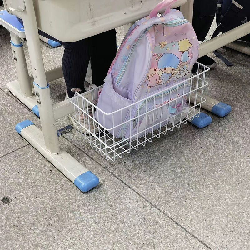 学生桌挂篮置物篮收纳学校书桌挂篮小书架放置书包挂篮【学生篮】|undefined