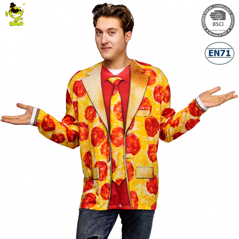 Navidad adulto hombres Navidad 3D impreso suéter de manga larga Camiseta etapa traje de rendimiento traje de cosplay ropa