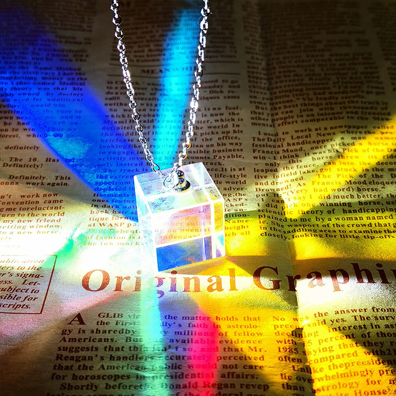 Sol catcher cadena colgante color prisma Cubo de luz sol catcher adornos cristal óptico equipo enseñanza