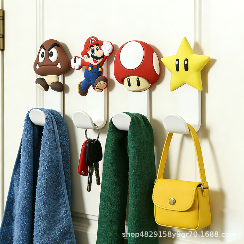 Mario No-Drill Hooks, Traceless Adhesive Hooks, Wall Storage Adhesive Hooks for Entryway, Kitchen, Bathroom, Dormitory Mario No-Drill Hooks, Traceless Adhesive Hooks, Wall Storage Adhesive Hooks for Entryway, Kitchen, Bathroom, Dormitory