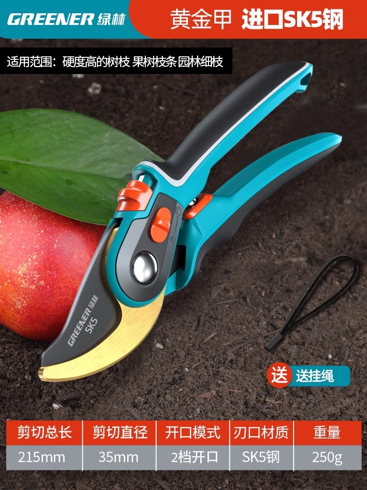 Tijeras de jardinería de bosque verde, tijeras de corte de ramas, tijeras de corte de ramas