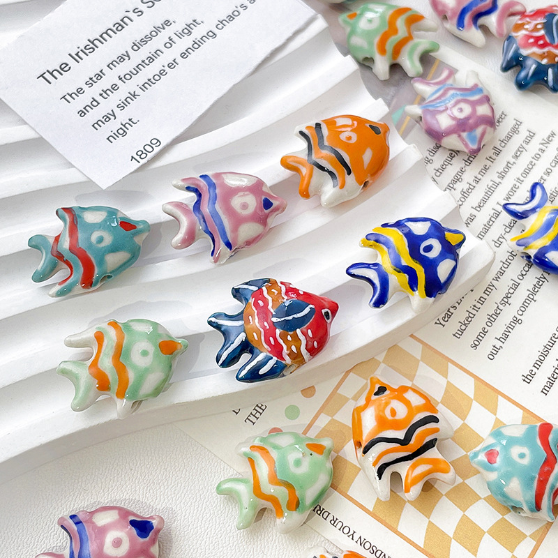 5g Weight Pendant Jewelry Making Type DIY Jewelry Accessories Classification 1 Piece Quantity ceramics Material Fish Pattern Simple Style, IG Style Style 1 Piece Ceramics Fish DIY Jewelry Accessories Pendant 1