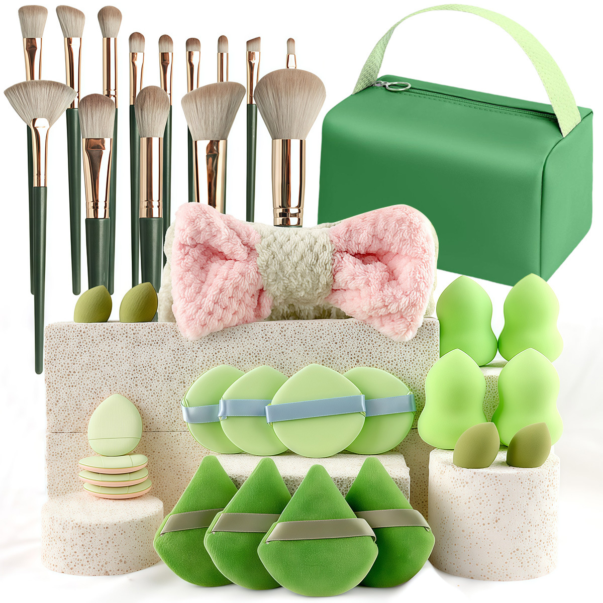 36 pinceles de maquillaje herramientas de maquillaje más paquetes de maquillaje combinación verde transfronteriza