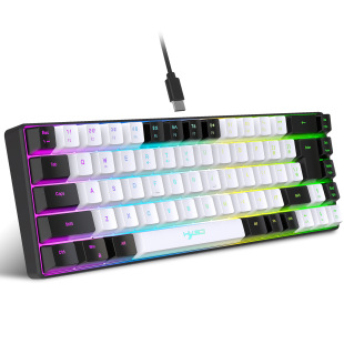 2023 new gaming membrane keyboard 68 key key line separation RGB backlit Multi-function wired keyboard cross-border in stock
