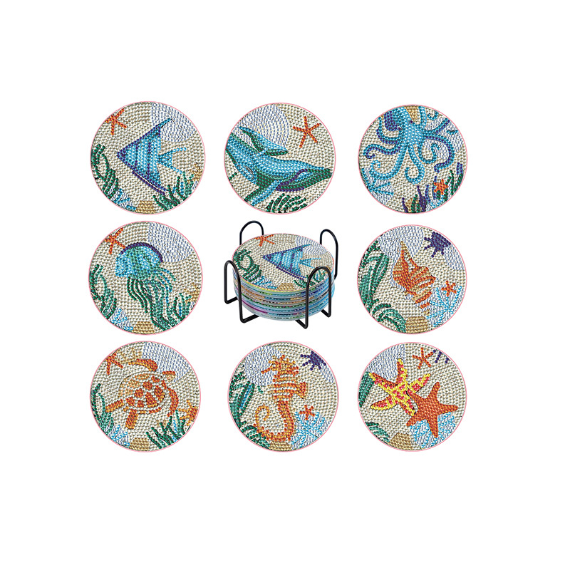 Posavasos nórdico de pintura de diamantes DIY 5D hecho a mano, de acrílico, con cristales para pegar, de lujo ligero, con diamantes brillantes.