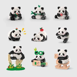 Building Block Panda Set (Lego) — Mini collectible figures, multi-style options
