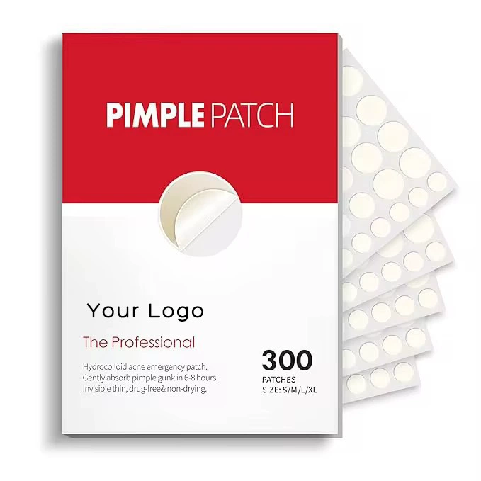 Пластыри от прыщей (PIMPLE PATCH), гидроколлоидные, ультратонкие, водостойкие, днём и ночью, 300 шт.