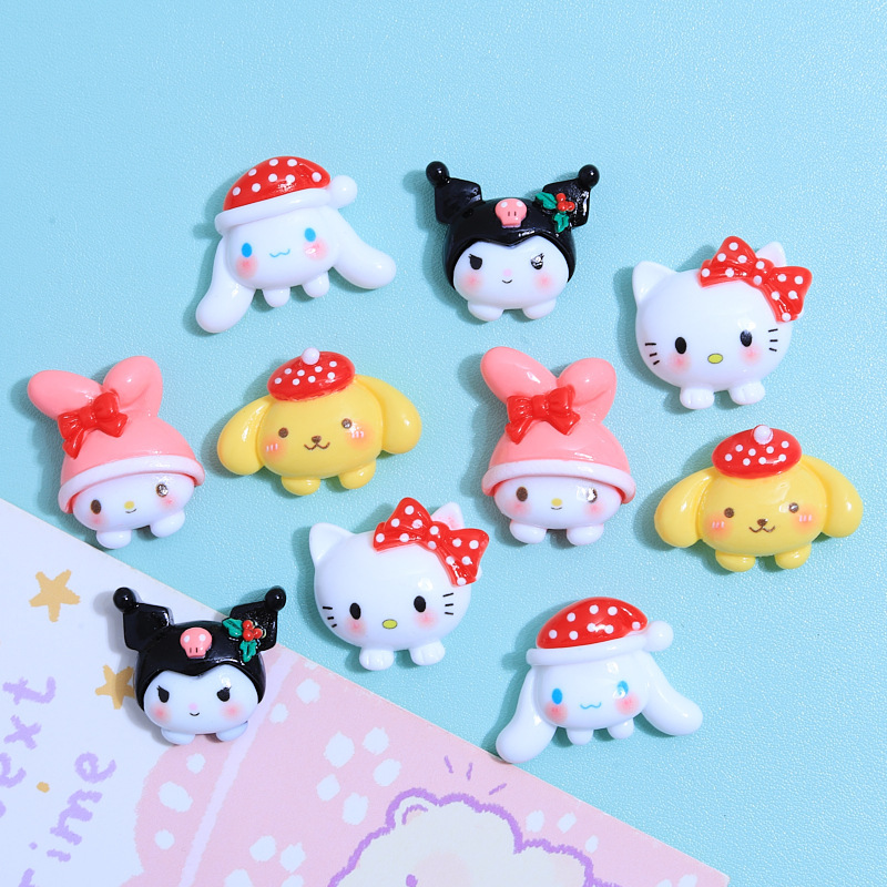 可爱帽子大耳狗童趣手工diy奶油胶手机壳头饰发夹饰品树脂配件