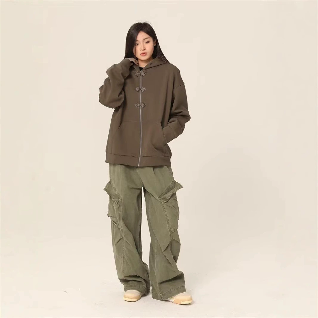 Американские ретро высокие уличные комбинезоны мужские прямые широкие брюки повседневные брюки 2024 новая модная тенденция ins брюки