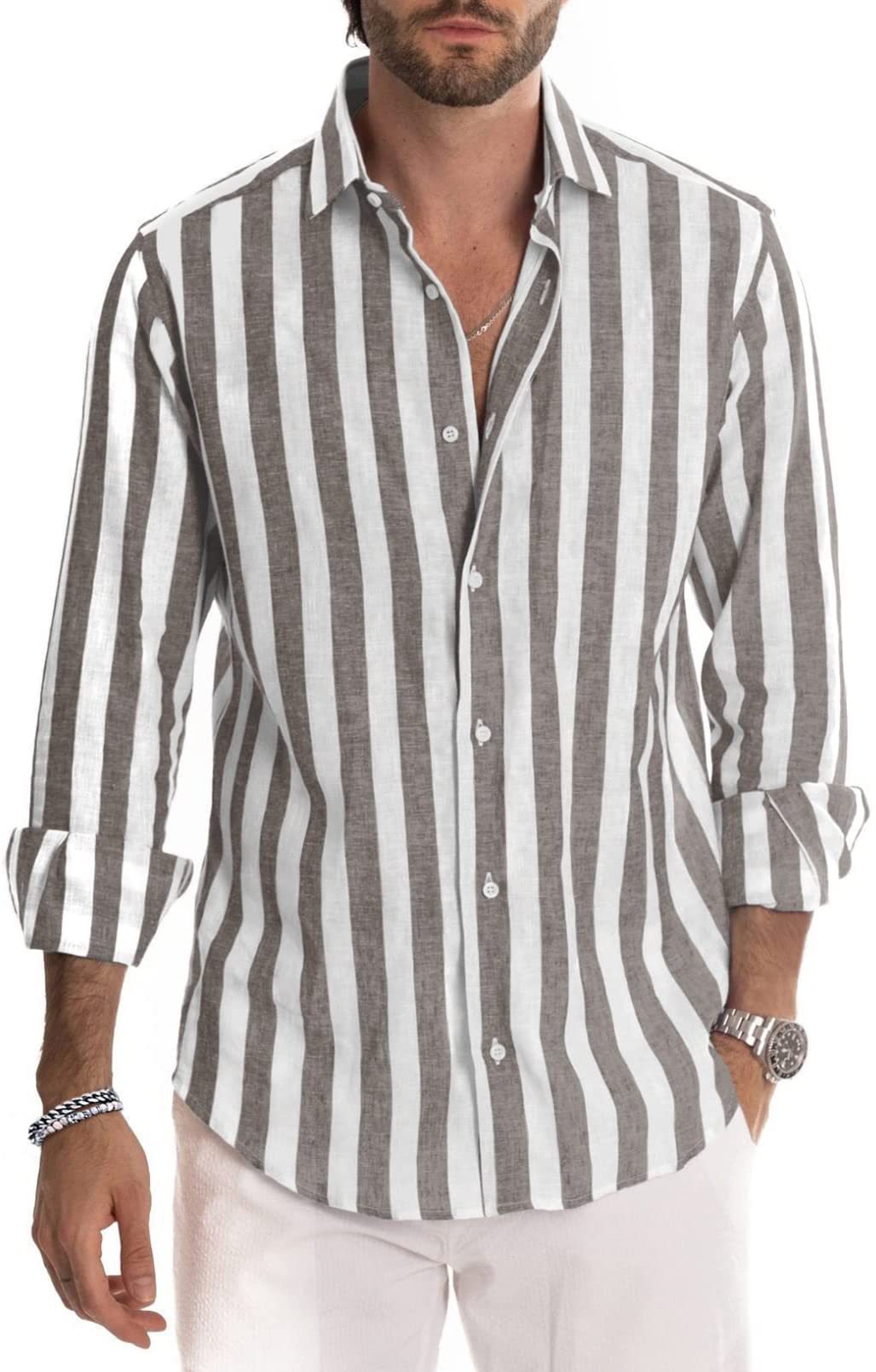 231g Weight Long Sleeve Sleeve Length 4-Way Stretch Fabric, Polyester Fabric Type Regular Top Length Blouse Tops Type Casual Occasion Turndown Neckline Breathable Function Slim Fit Type Stripe Pattern Spring, Autumn Season Men's Gender Streetwear Style Wholesale Men's Streetwear Stripe Long Sleeve Men's Tops 4