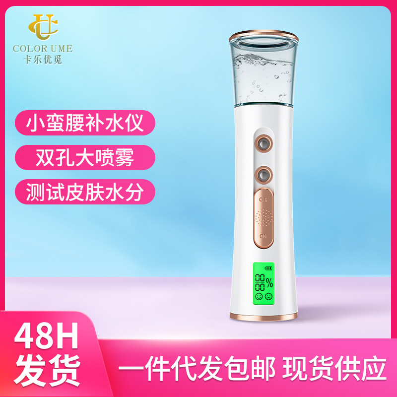Double Hole Nano Hydrating Spray Facial Steamer Facial Moisturizing and Humidifying Artifact Portable Small Household Beauty