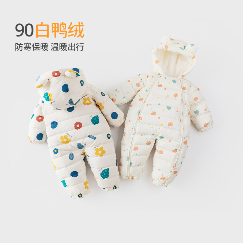 baby down jacket newborn baby winter thickened jumpsuit outing jumpsuit baby clothes down romper winter