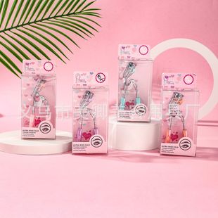 New Portable Curling Eyelash Curler, Natural and Long-Lasting Stainless Steel Clip, Colorful Comb Eyelash Curler, Makeup Tool
