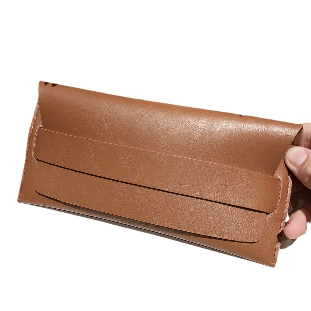 New soft bag leather sunglasses bag black fashion sunglasses box mirror cloth mirror bag screwdriver test card