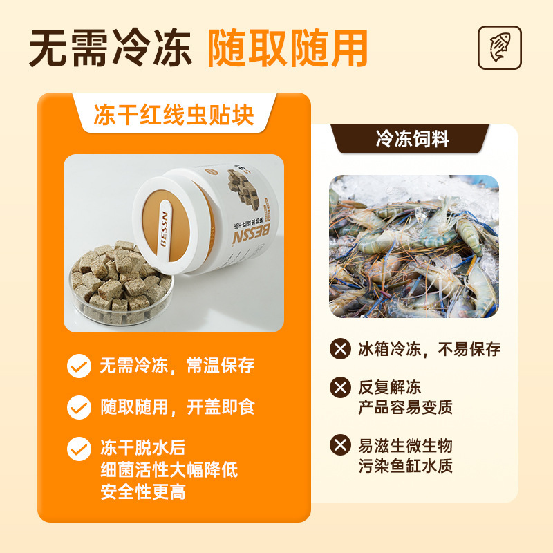 BESSN フリーズドライ赤線虫水ミミズパッチ魚の餌小型魚の餌グッピー高栄養亀の餌メーカー|undefined