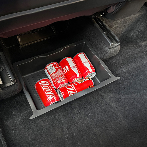 Suitable for Tesla Model Y seat bottom storage box main and passenger drawer-type TPE storage box modification accessories