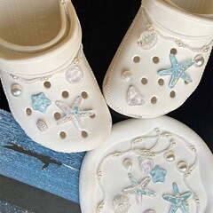 オーシャンサマー海の星の洞窟の靴の花 diy 落下防止防水靴バックルアクセサリーシェル装飾アクセサリー取り外し可能