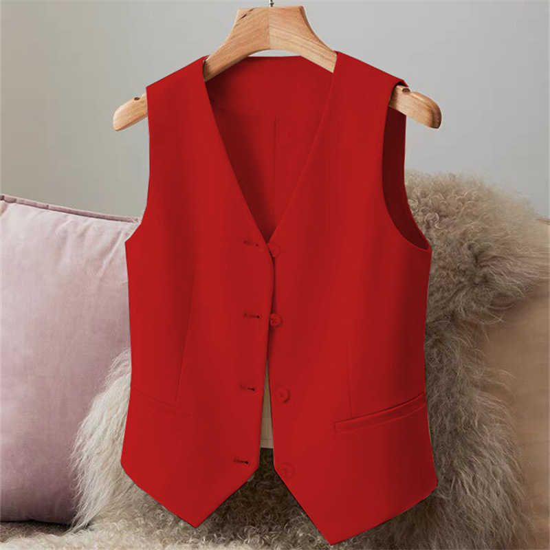 Suit Vest Women's 2025 New Small Vest Overlapping Women's Waistcoat Black Short Women's Inner Vest Suit Vest Women's 2025 New Small Vest Overlapping Women's Waistcoat Black Short Women's Inner Vest