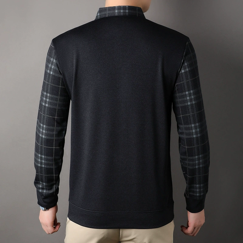 Set for leisure for elderly, warm long-sleeve, for middle age, autumn