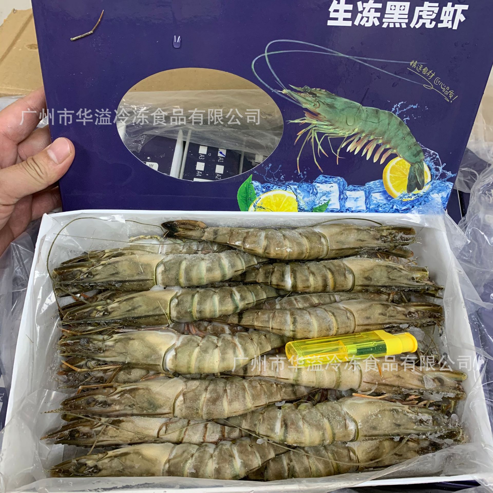 生冻黑虎虾 20头1.8斤/盒 生冻海虾 冷冻九节虾 虎虾 草虾 对虾