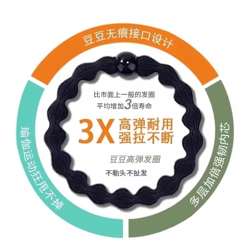 气质豆豆发圈女扎马尾新款发绳高弹力耐用皮筋|undefined