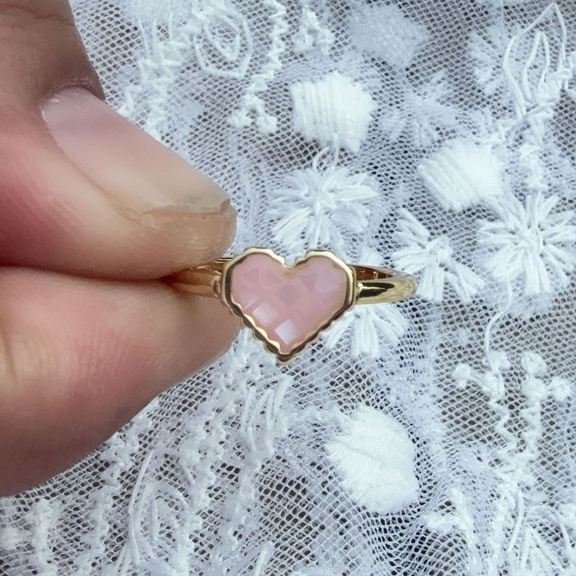 Open Rings Classification Adjustable Ring Size Wholesale Jewelry Simple Style Classic Style Heart Shape Copper 18K Gold Plated Plating Open Rings