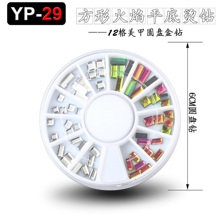Accesorios para decoración de uñas con forma especial, diamantes de imitación de resina, tachuelas metálicas iridiscentes, caja de diamantes de imitación mixtos de 12 compartimentos, fabricante de materiales con forma especial, venta al por mayor