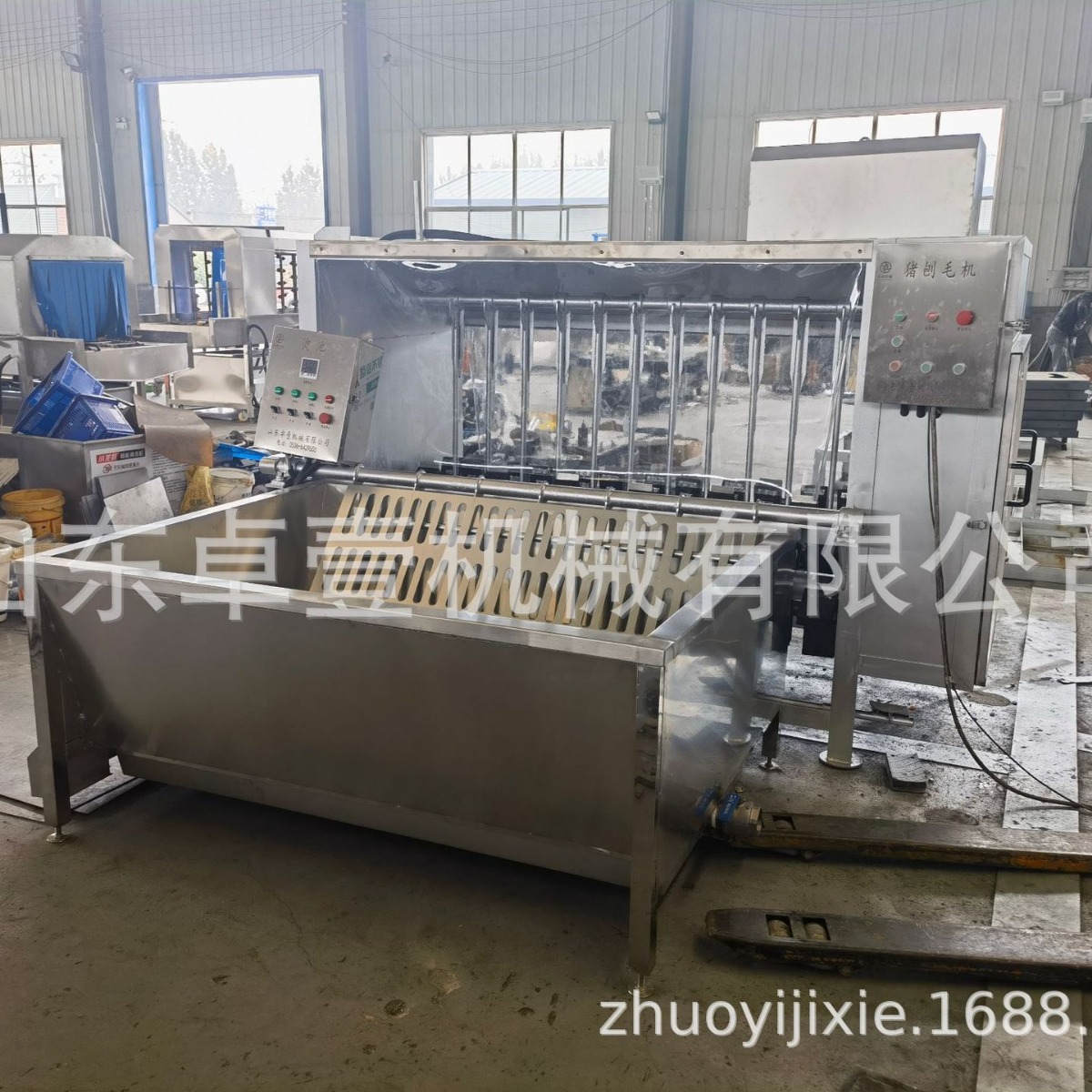 肥猪打毛机 高效脱毛机生猪脱毛全自动猪刨毛机 整猪浸烫池
