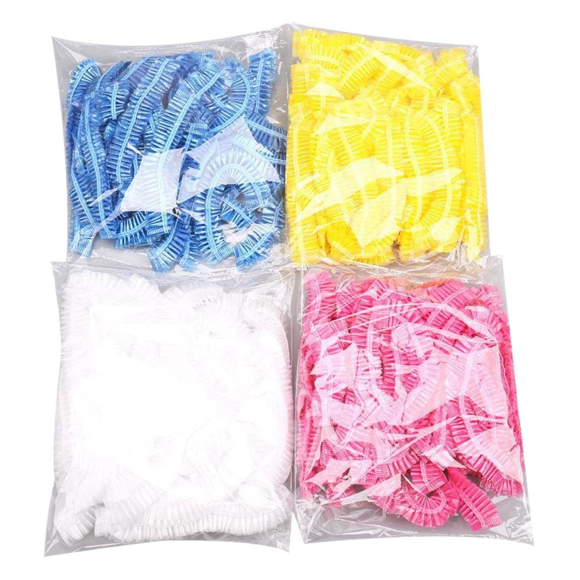 Одноразовые шапочки для душа оптом для отелей, салонов красоты, водонепроницаемые полиэтиленовые шапочки для купания, шапочки для окрашивания волос оптом, для салонов красоты