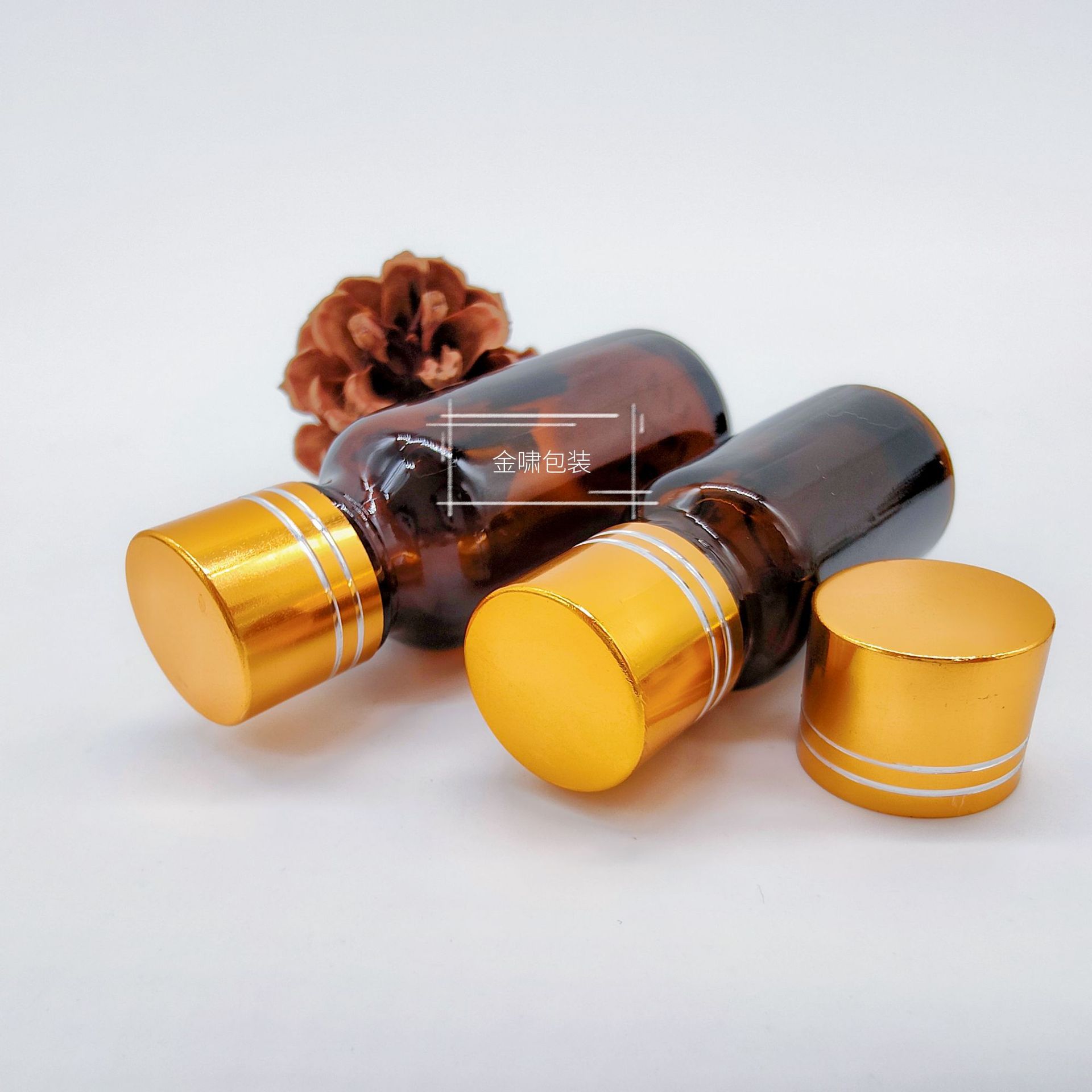 18牙精油瓶电化铝圈 分装瓶精华液精油瓶铝盖 双切线金盖