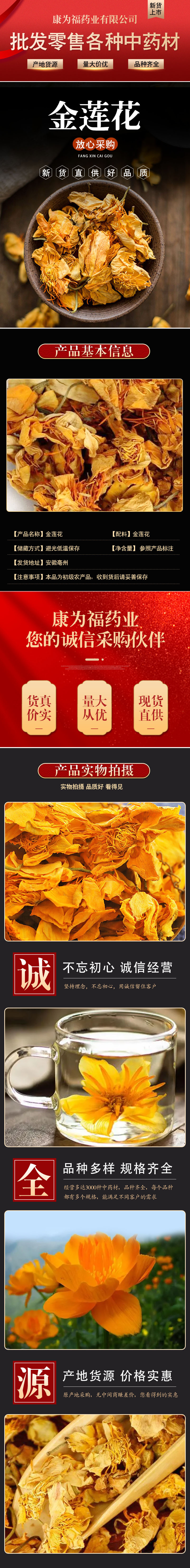 Jin Lian Hua (Trollius chinensis) — Dried Golden Lotus Flower for Herbal Tea overview