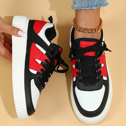 Korean Style Thick Sole Trendy Couple's Skate Shoes Breathable Comfortable Casual Sports Single Shoes Fashionable Versatile Outdoor Flat Shoes