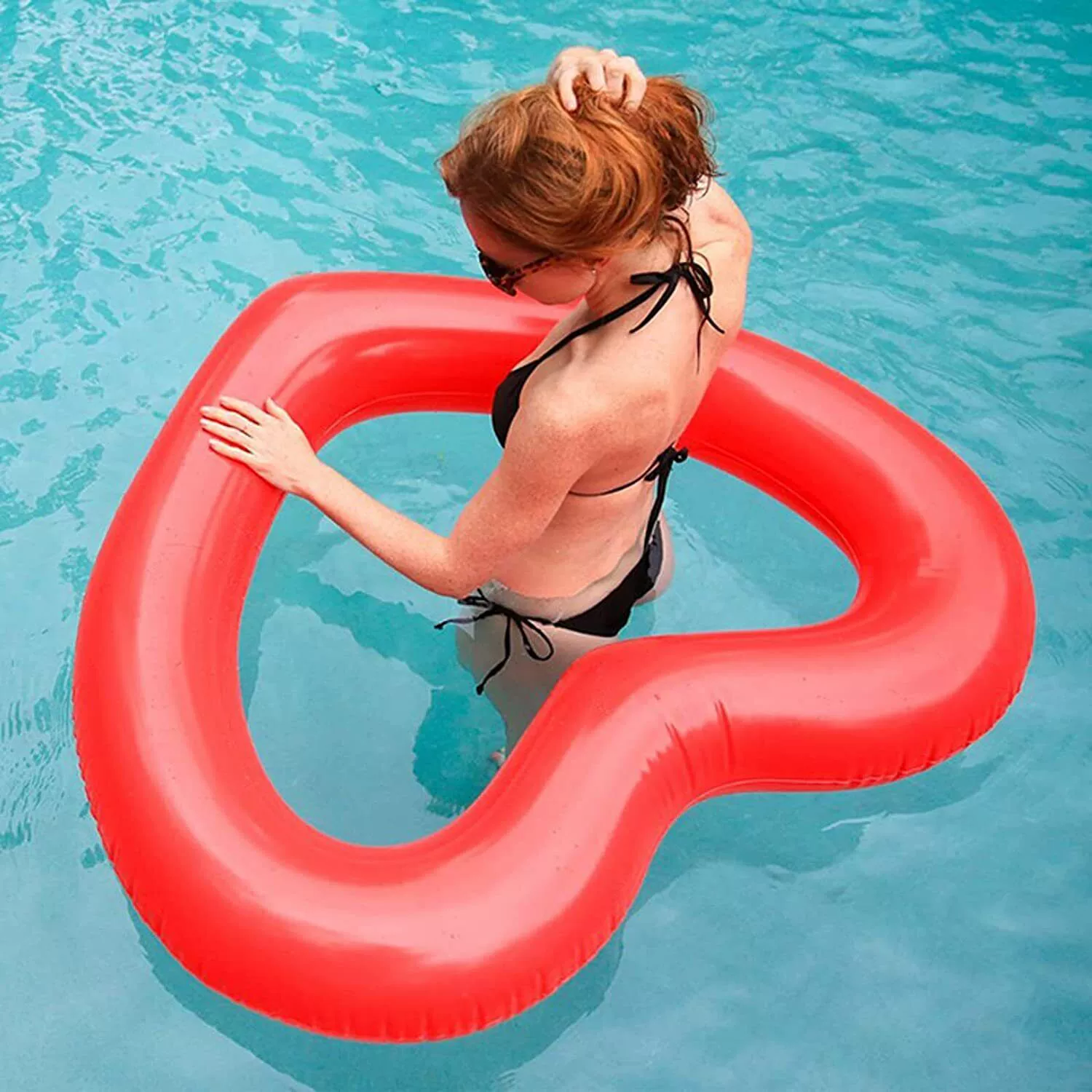 Надувной круг для плавания в форме сердца, спасательный круг в форме сердца, реквизит для фотосессий, надувной плотик в форме сердца.