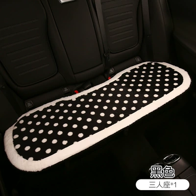 black and white cute women's car | Seat cushion, seat cover - black-back-three-seat-long-pad
