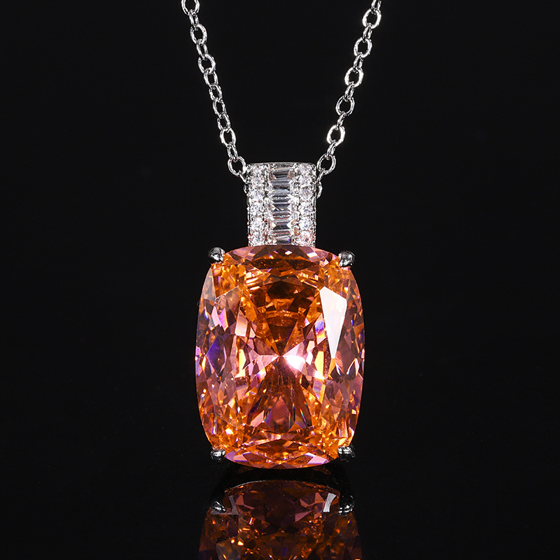 2024 nuevo estilo Zhuang Shengsheng joyería simulación Caibao corindón simple y exquisito collar colgante piedra principal 15*20