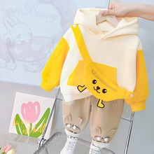 冬季婴儿衣服网红6卡通7长袖8套装9个月一周岁男宝宝韩版帅气秋装