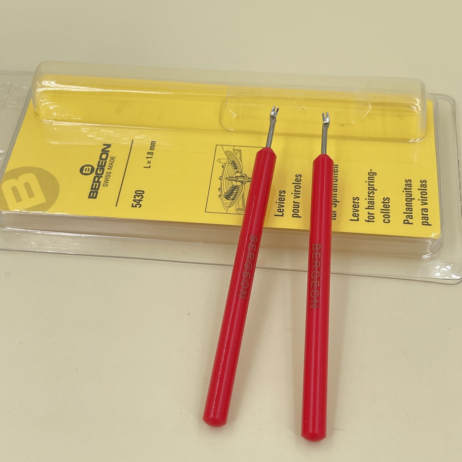修表工具进口 Bergeon 5430 红色起针铲 油丝夹套撬杆 修表工具1.