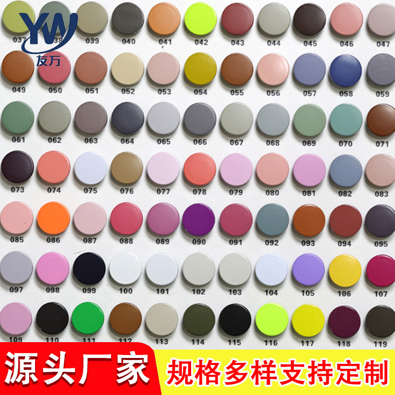 Wholesale Metal Colorful Snap Buttons Spray-Painted Buttons for down Jackets Double-Sided Flat Round Buttons Wholesale Metal Colorful Snap Buttons Spray-Painted Buttons for down Jackets Double-Sided Flat Round Buttons